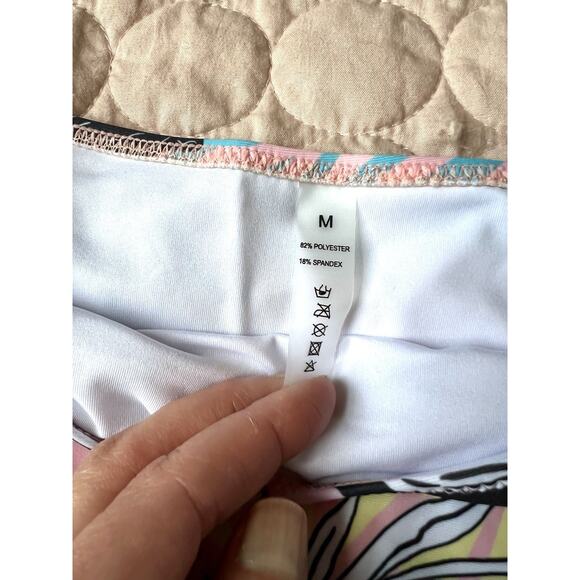 SUUKSESS High Waisted High Cut Bikini Medium Tropical PrintSwimsuit Bottom - Picture 6 of 6